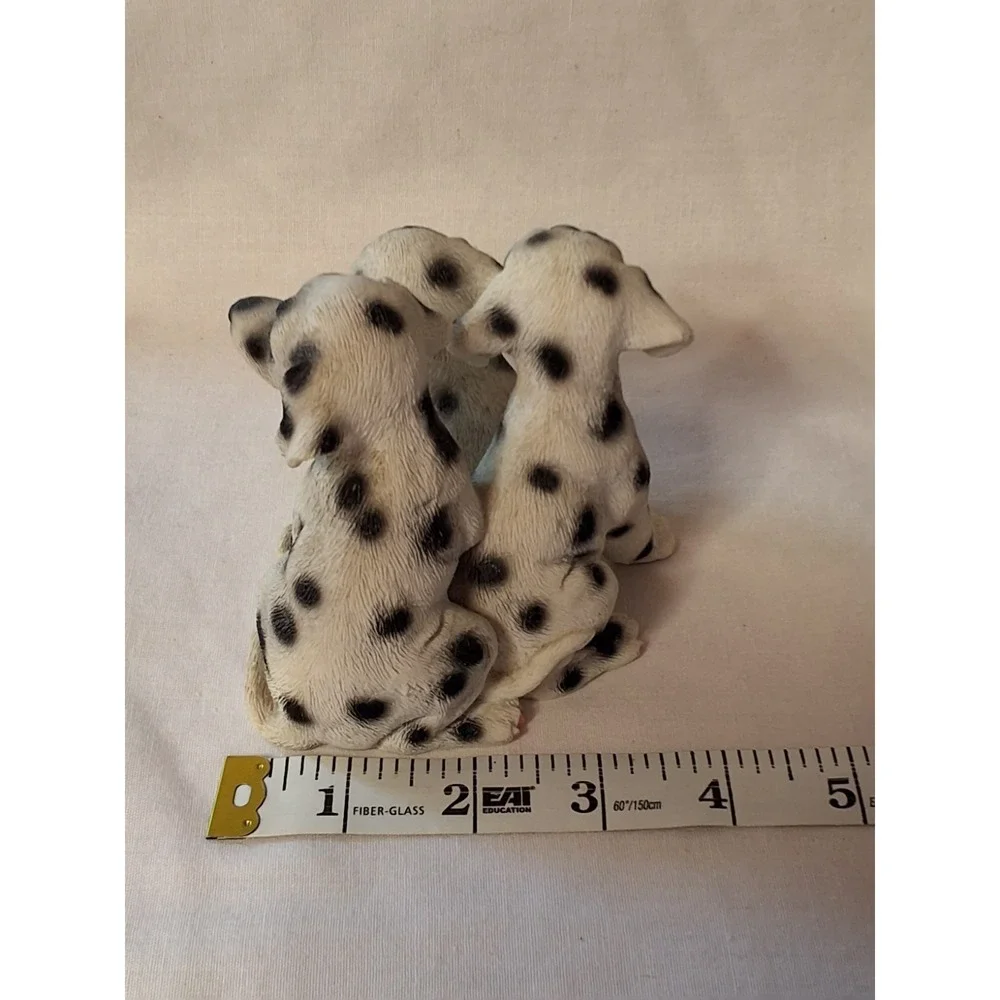 Vintage 1990s Dalmatian Puppies Resin Figurine VGVC